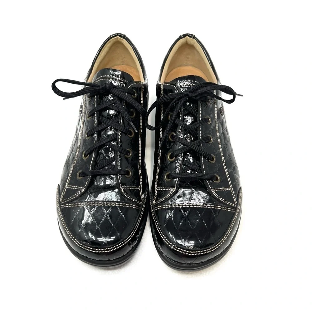 Finn Comfort Shoes Women’s Soho Sneaker Euro Size 40 = US 9-9.5 Black Patent EUC